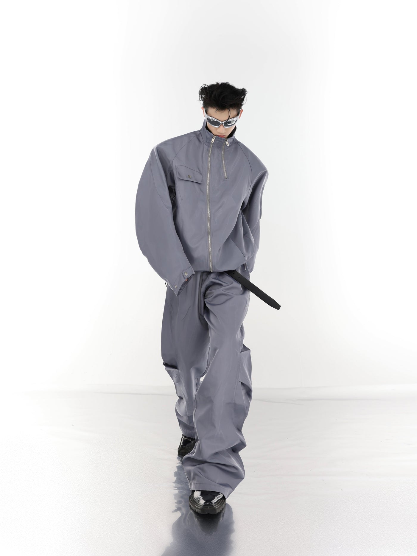 Fold Machete Metal Zip Jacket & Pants Set Korean Street Fashion Clothing Set By Argue Culture Shop Online at OH Vault