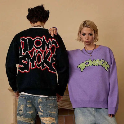 Logo Game Font Sweater Korean Street Fashion Sweater By Donsmoke Shop Online at OH Vault