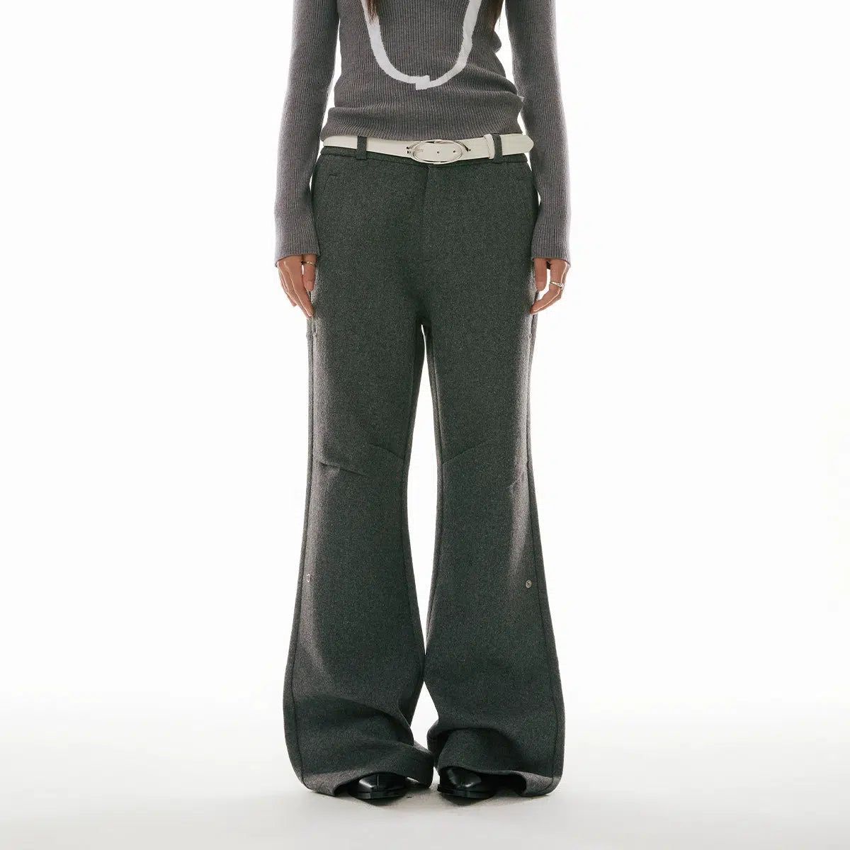 Minimal Cut Wide Wool Pants Korean Street Fashion Pants By Funky Fun Shop Online at OH Vault