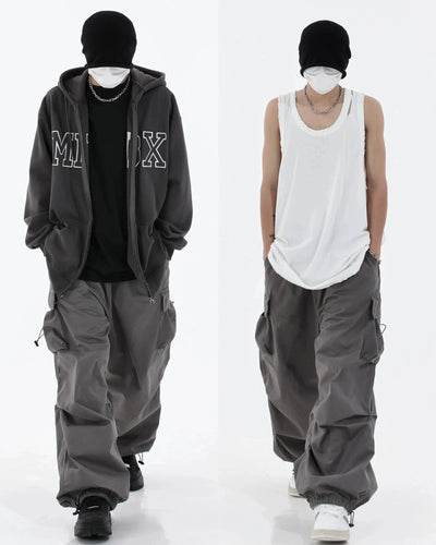 Drawstring Loose Parachute Pants Korean Street Fashion Pants By MEBXX Shop Online at OH Vault