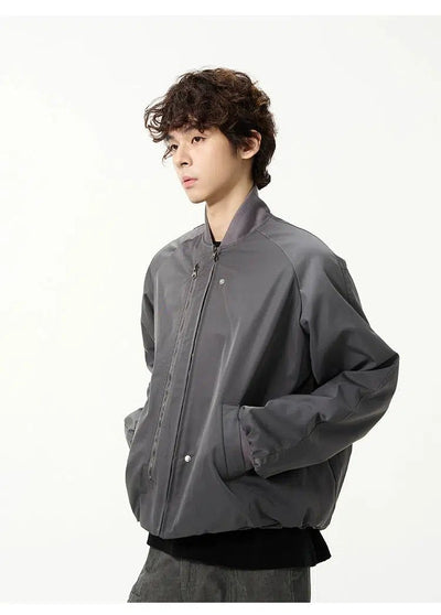 Slim Fit Vertical Zip Bomber Jacket Korean Street Fashion Jacket By 77Flight Shop Online at OH Vault