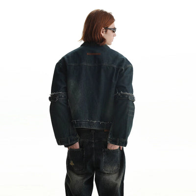 Distressed Strap Belts Denim Jacket Korean Street Fashion Jacket By Mason Prince Shop Online at OH Vault