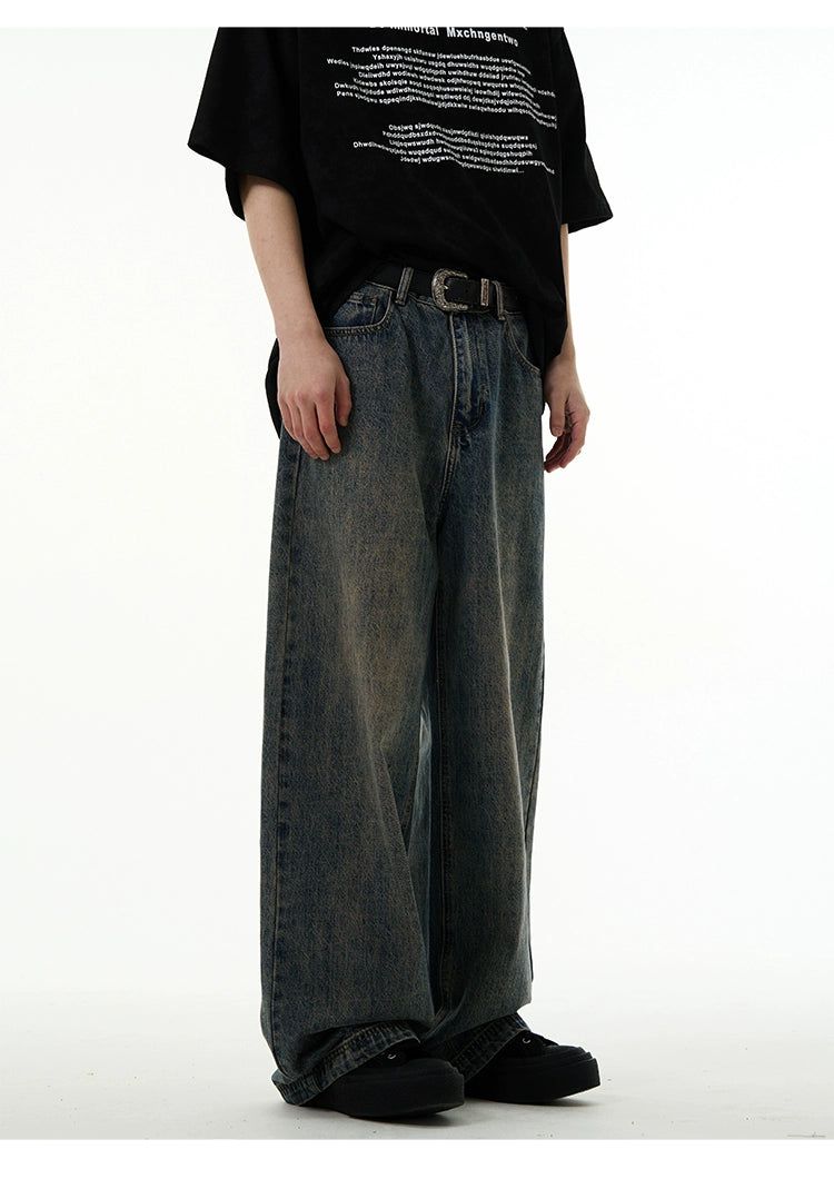 Faded Wash Baggy Jeans Korean Street Fashion Jeans By 77Flight Shop Online at OH Vault