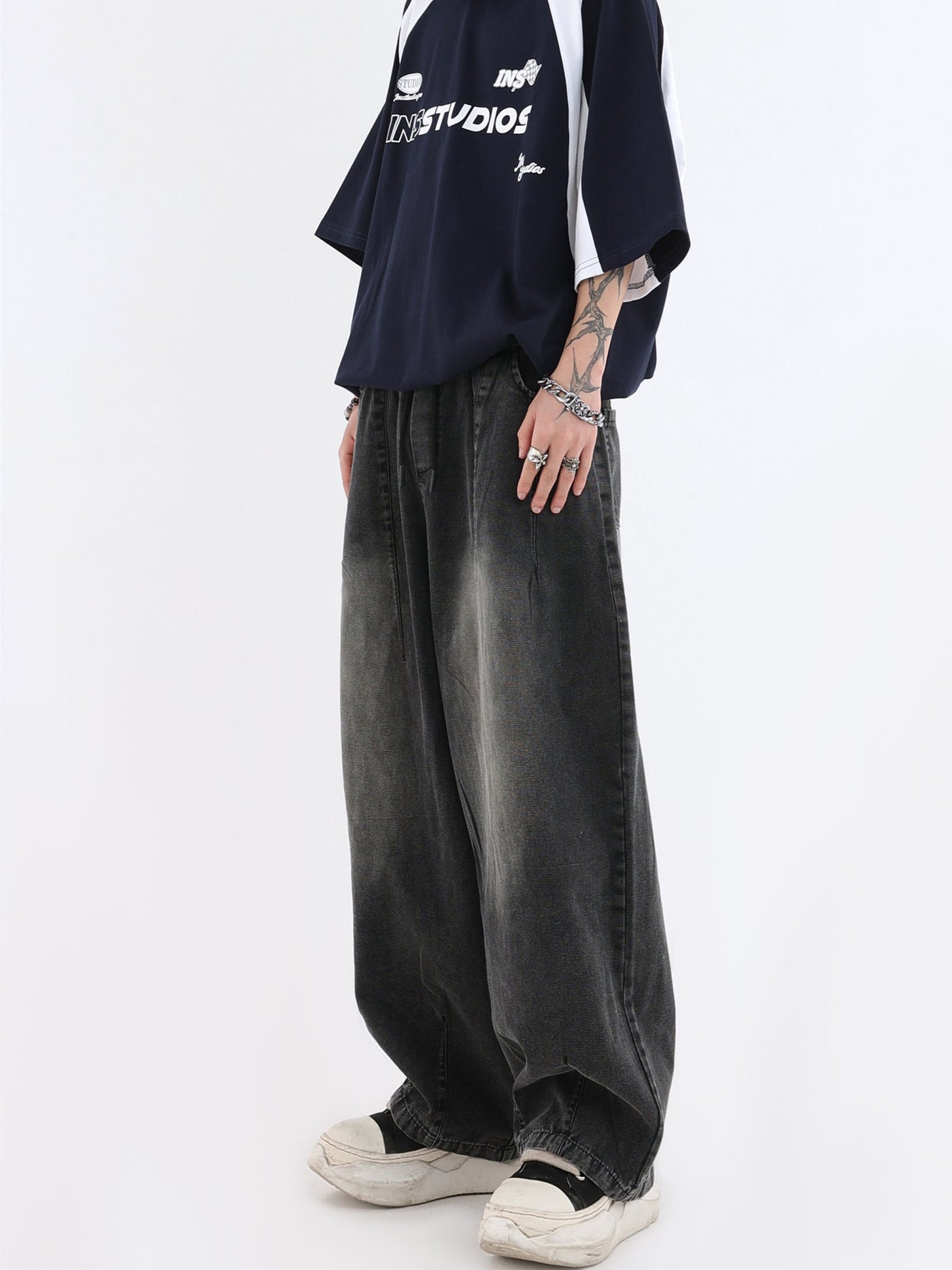 Gradient Wide Leg Jeans Korean Street Fashion Jeans By INS Korea Shop Online at OH Vault