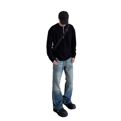 Washed Regular Bootcut Jeans Korean Street Fashion Jeans By A PUEE Shop Online at OH Vault