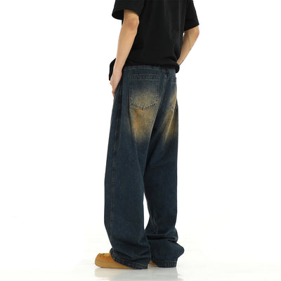 Vintage Washed Straight Leg Jeans Korean Street Fashion Jeans By MEBXX Shop Online at OH Vault