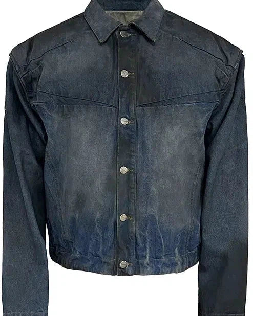 Tie-Dye Washed Denim Jacket Korean Street Fashion Jacket By JCaesar Shop Online at OH Vault