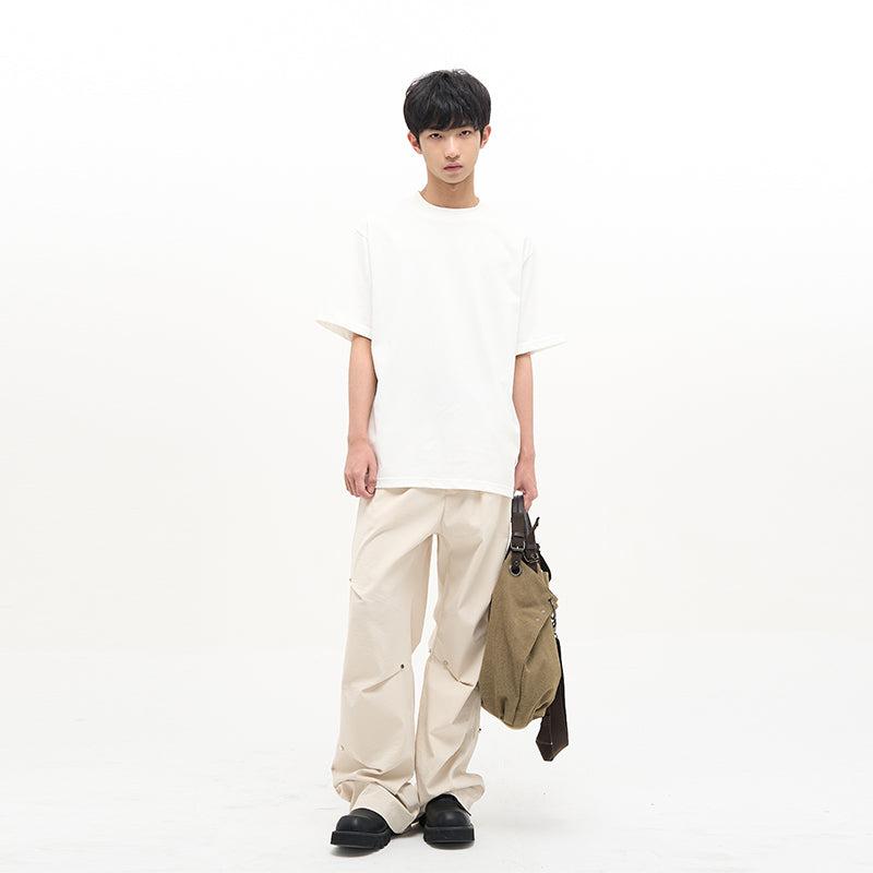 Casual Buttoned Pleats Pants Korean Street Fashion Pants By 77Flight Shop Online at OH Vault