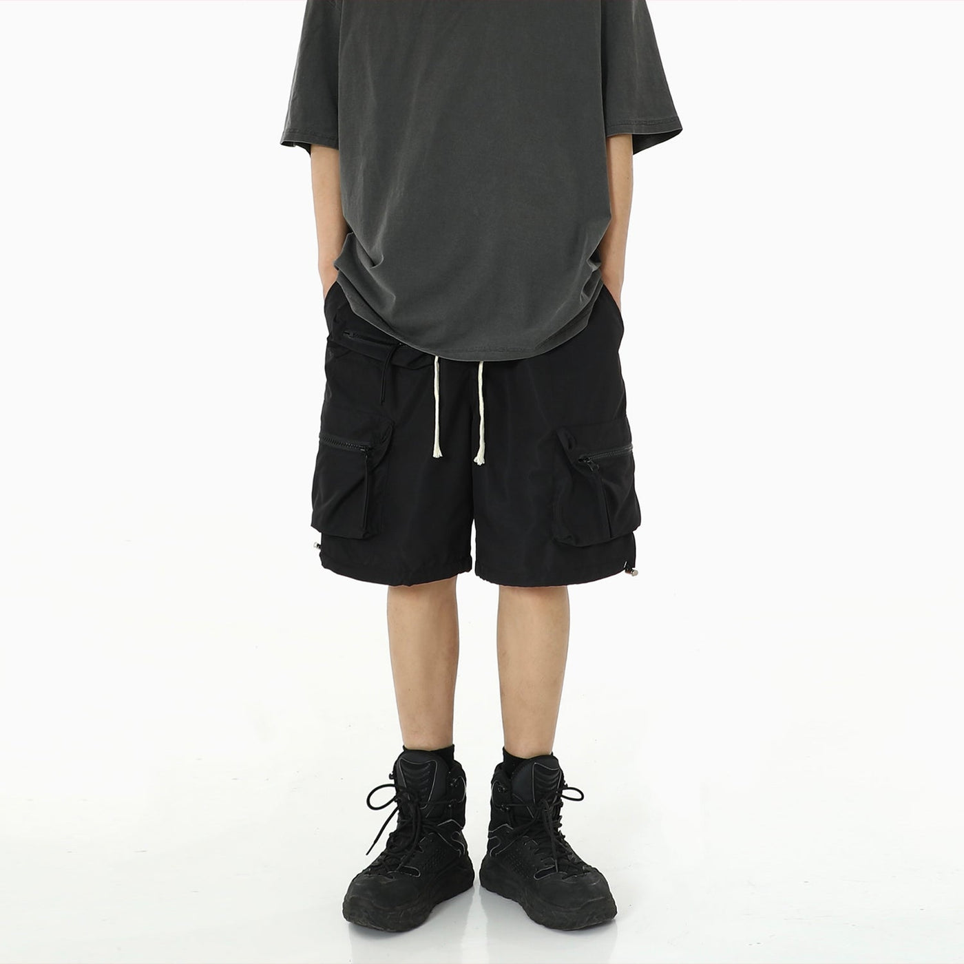 Casual Tie Waist Cargo Shorts Korean Street Fashion Shorts By MEBXX Shop Online at OH Vault