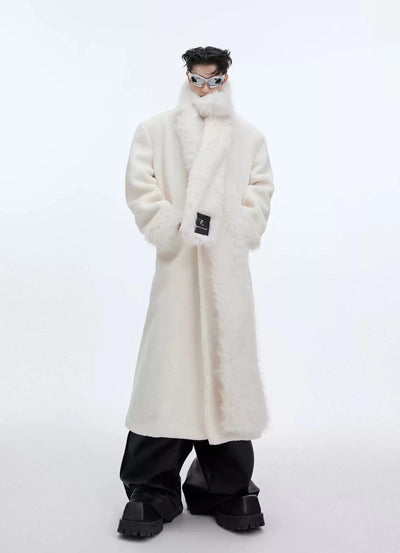 Heavyweight Furry Overcoat Korean Street Fashion Long Coat By Argue Culture Shop Online at OH Vault