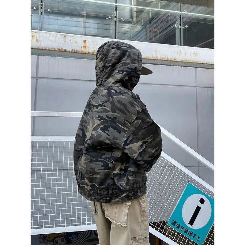 Classic Camo Hooded Jacket Korean Street Fashion Jacket By Made Extreme Shop Online at OH Vault