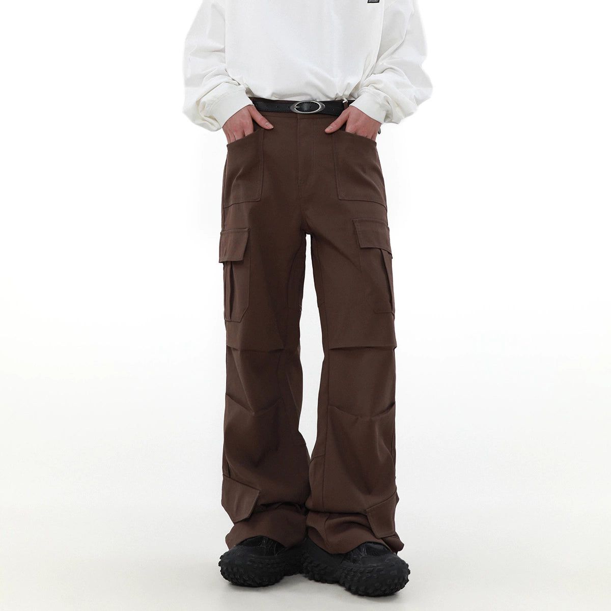 Casual Straight Fit Cargo Pants Korean Street Fashion Pants By Mr Nearly Shop Online at OH Vault