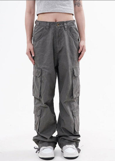 Multi Pocket Knot Hem Cargo Pants Korean Street Fashion Pants By Made Extreme Shop Online at OH Vault