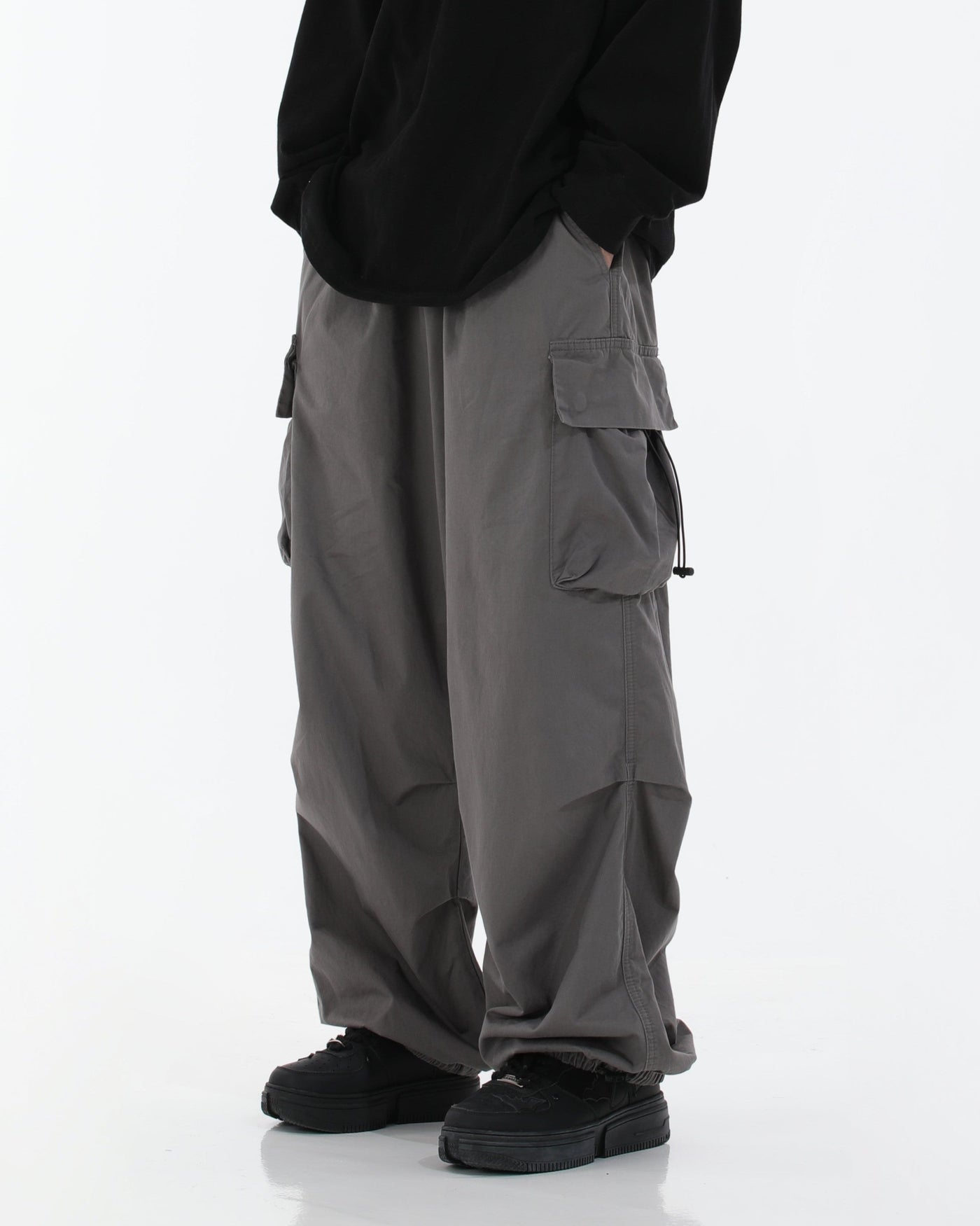 Drawstring Loose Parachute Pants Korean Street Fashion Pants By MEBXX Shop Online at OH Vault