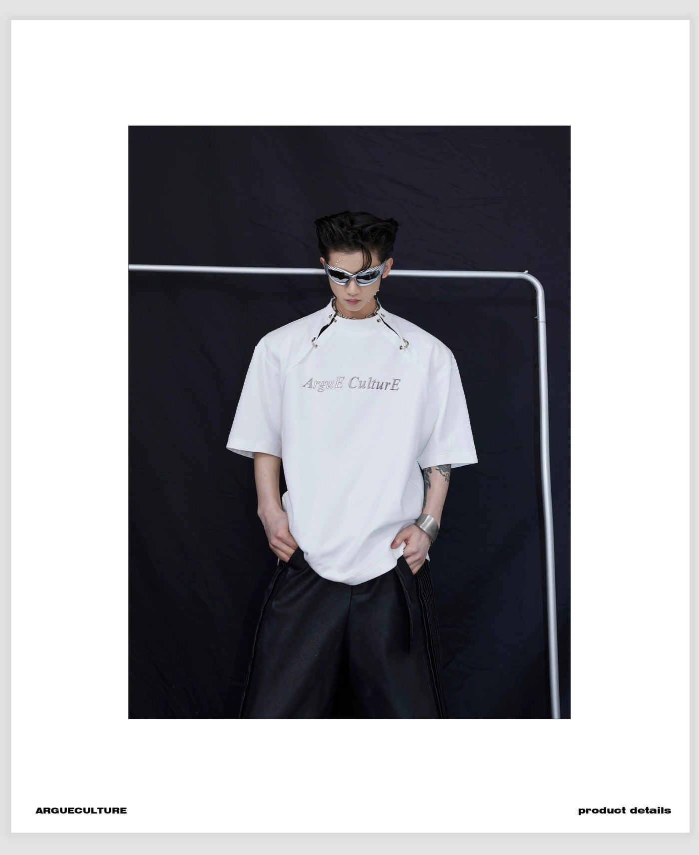 Linked Sleeve Splits Long Sleeve T-Shirt Korean Street Fashion T-Shirt By Argue Culture Shop Online at OH Vault