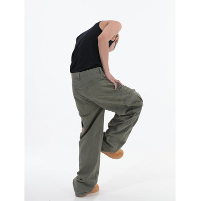 Washed Straight Loose Cargo Pants Korean Street Fashion Pants By MEBXX Shop Online at OH Vault