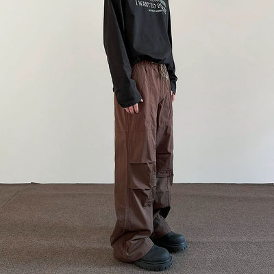 Oversized Pleated Cargo Pants Korean Street Fashion Pants By A PUEE Shop Online at OH Vault