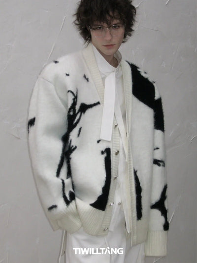 Contrast Splash Wide Cardigan Korean Street Fashion Cardigan By TIWILLTANG Shop Online at OH Vault