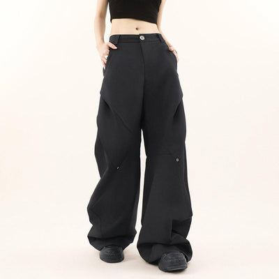 Button Pleated Loose Trousers Korean Street Fashion Pants By Mr Nearly Shop Online at OH Vault