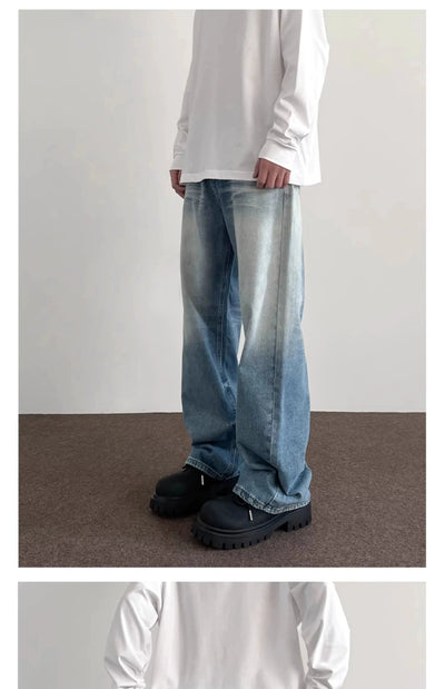 Faded Whiskers Emphasis Jeans Korean Street Fashion Jeans By A PUEE Shop Online at OH Vault