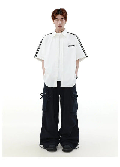 Logo Side Bar Shirt Korean Street Fashion Shirt By Mr Nearly Shop Online at OH Vault