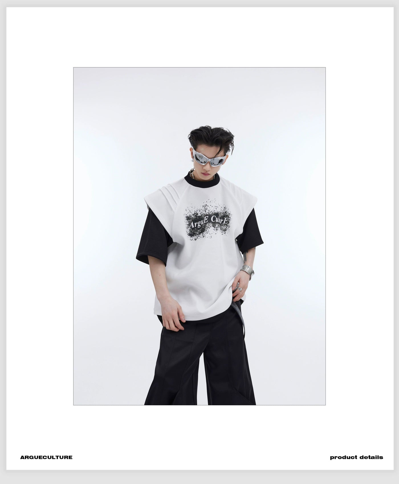 Layered & Printed T-Shirt Korean Street Fashion T-Shirt By Argue Culture Shop Online at OH Vault