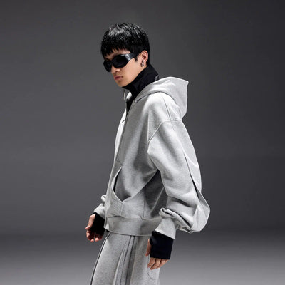 Structured Sleeve Cut Hoodie Korean Street Fashion Hoodie By Terra Incognita Shop Online at OH Vault