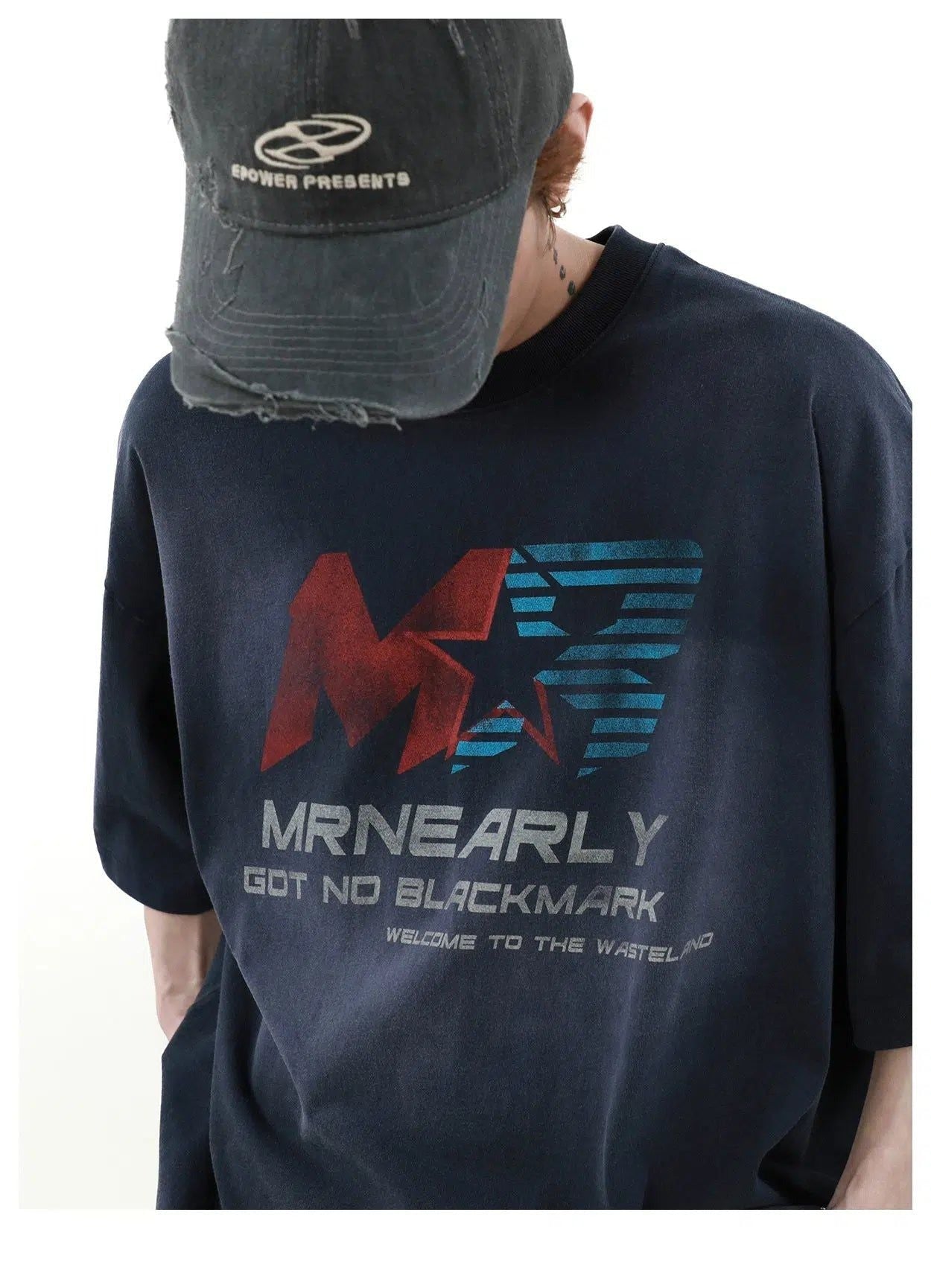 Sprayed Wash Letters T-Shirt Korean Street Fashion T-Shirt By Mr Nearly Shop Online at OH Vault