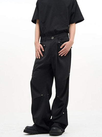 Casual Buttoned Pleats Pants Korean Street Fashion Pants By 77Flight Shop Online at OH Vault