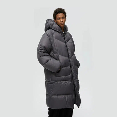 Quilted Puffer Hooded Long Coat Korean Street Fashion Long Coat By Kreate Shop Online at OH Vault