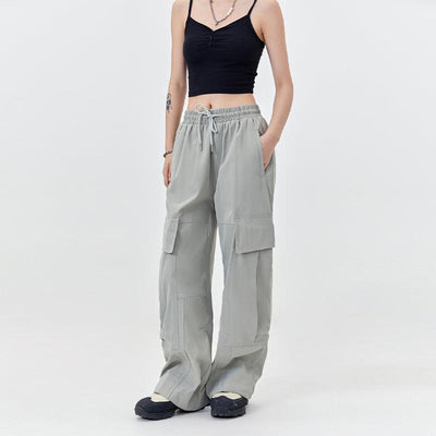 Big Flap Pocket Drawstring Cargo Pants Korean Street Fashion Pants By Made Extreme Shop Online at OH Vault