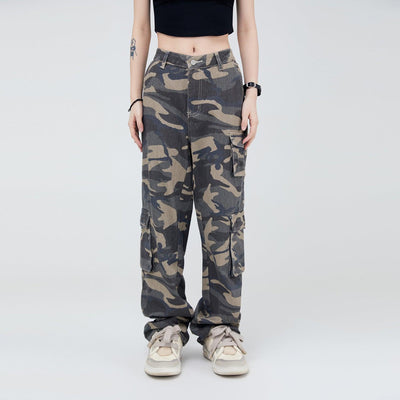 Flap Pocket Camouflage Cargo Pants Korean Street Fashion Pants By Made Extreme Shop Online at OH Vault