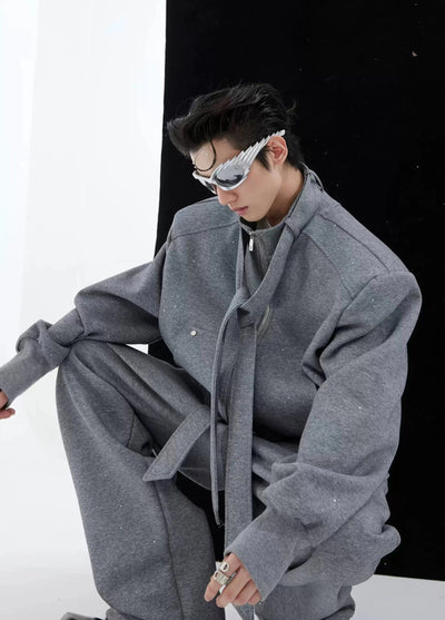 Scattered Dust Tie Jacket & Sweatpants Set Korean Street Fashion Clothing Set By Argue Culture Shop Online at OH Vault