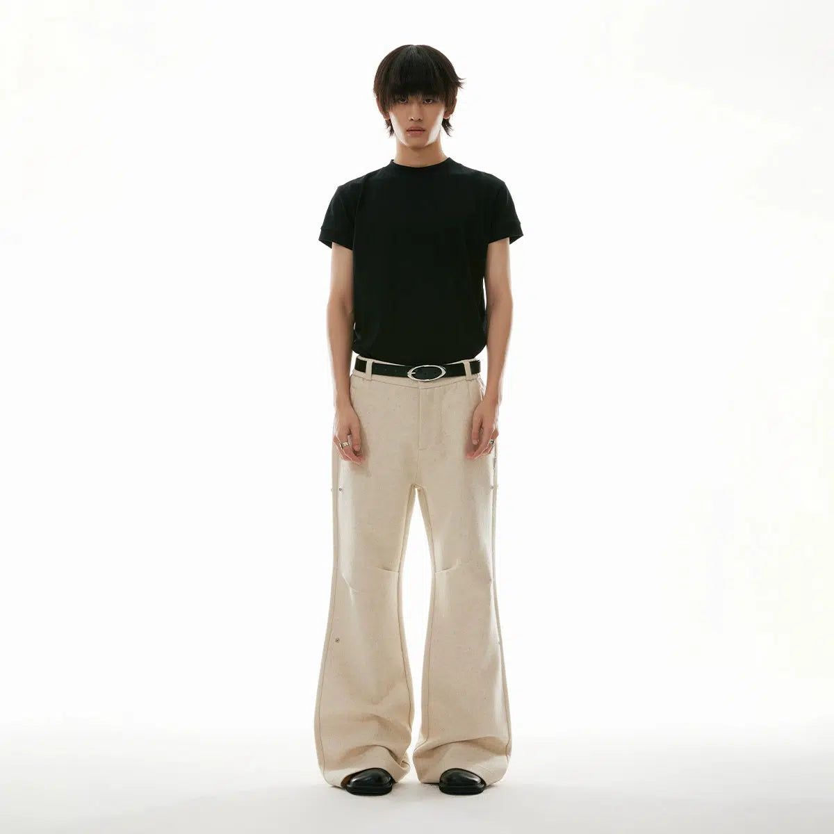 Minimal Cut Wide Wool Pants Korean Street Fashion Pants By Funky Fun Shop Online at OH Vault