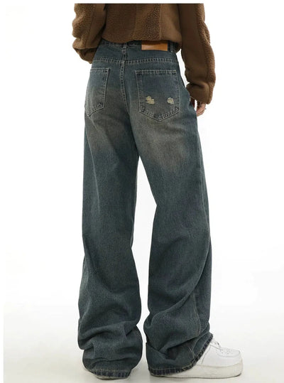 Casual Washed and Faded Jeans Korean Street Fashion Jeans By Mr Nearly Shop Online at OH Vault