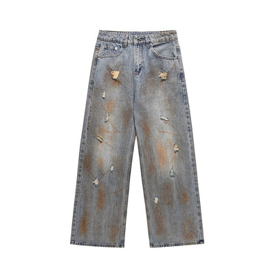 Paint Stained Ripped Jeans Korean Street Fashion Jeans By Mr Nearly Shop Online at OH Vault