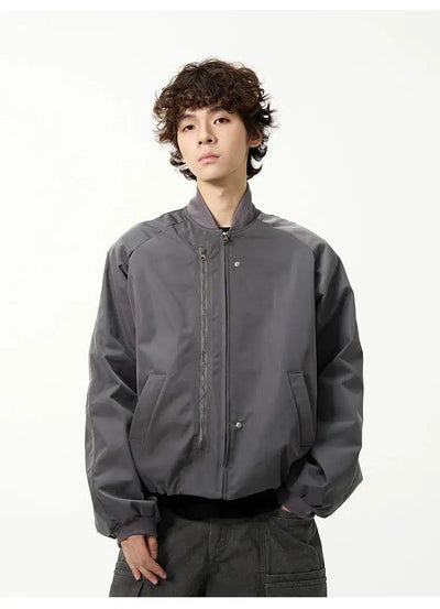 Slim Fit Vertical Zip Bomber Jacket Korean Street Fashion Jacket By 77Flight Shop Online at OH Vault