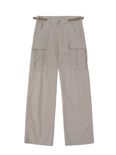 Loose Straight Pocket Cargo Pants Korean Street Fashion Pants By MEBXX Shop Online at OH Vault