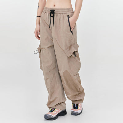 Drawstring Pleated Texture Cargo Pants Korean Street Fashion Pants By Made Extreme Shop Online at OH Vault