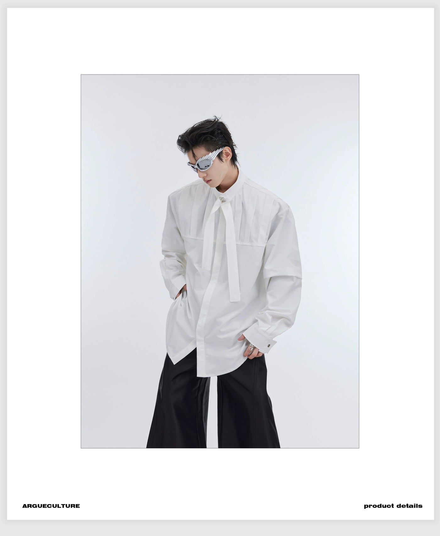 Extended Line Detail Shirt Korean Street Fashion Shirt By Argue Culture Shop Online at OH Vault