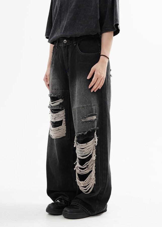 Washed Ripped Jeans Korean Street Fashion Jeans By Made Extreme Shop Online at OH Vault