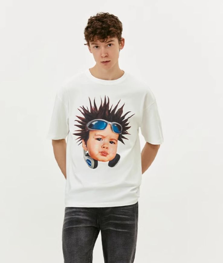 Baby Face Graphic T-Shirt Korean Street Fashion T-Shirt By Made Extreme Shop Online at OH Vault