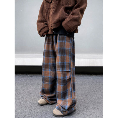 Drawstring Plaid Pleated Pants Korean Street Fashion Pants By Blacklists Shop Online at OH Vault