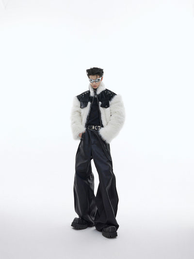 Fur and Leather Splice Jacket Korean Street Fashion Jacket By Argue Culture Shop Online at OH Vault