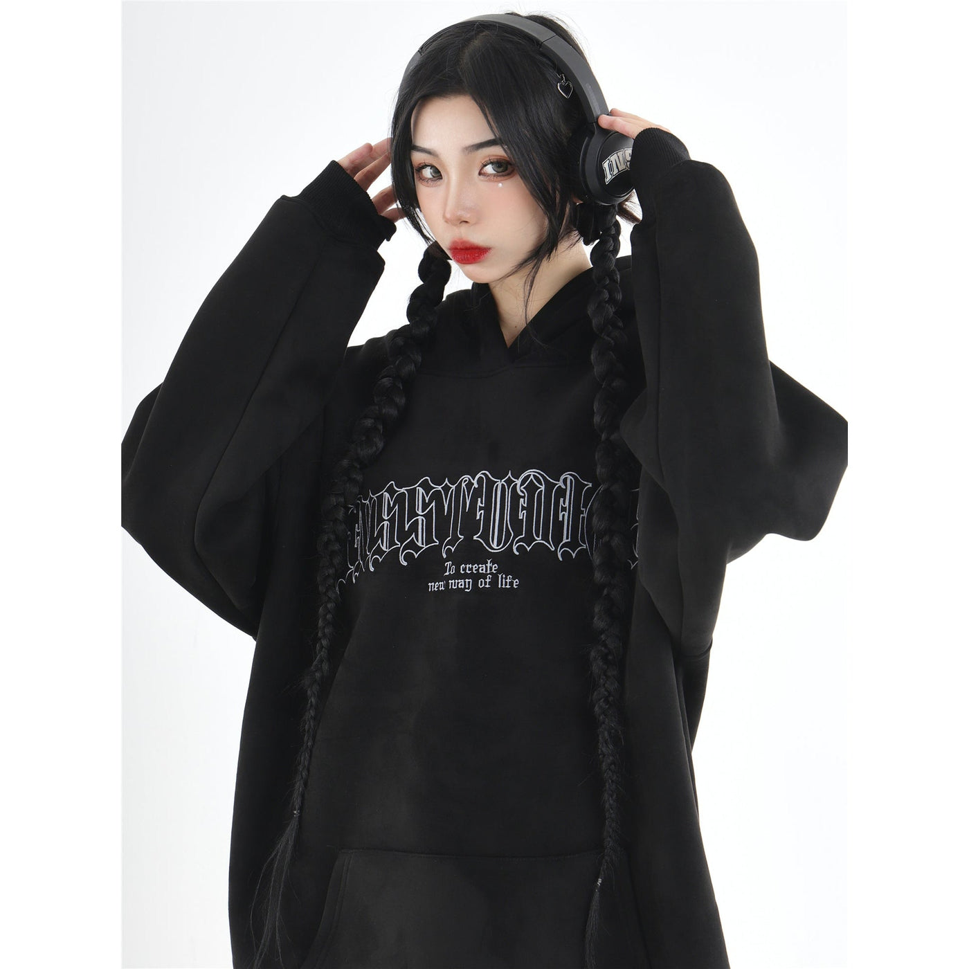 Letter Graphic Hoodie Korean Street Fashion Hoodie By INS Korea Shop Online at OH Vault