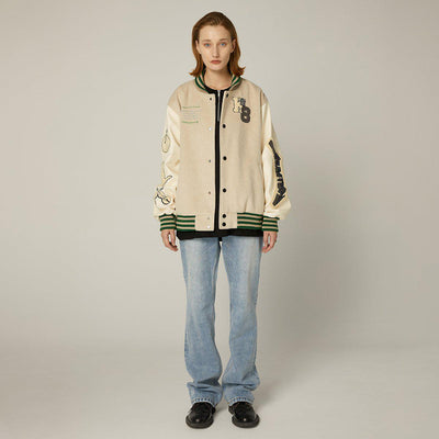 K8 Embroidered Varsity Jacket Korean Street Fashion Jacket By Kreate Shop Online at OH Vault