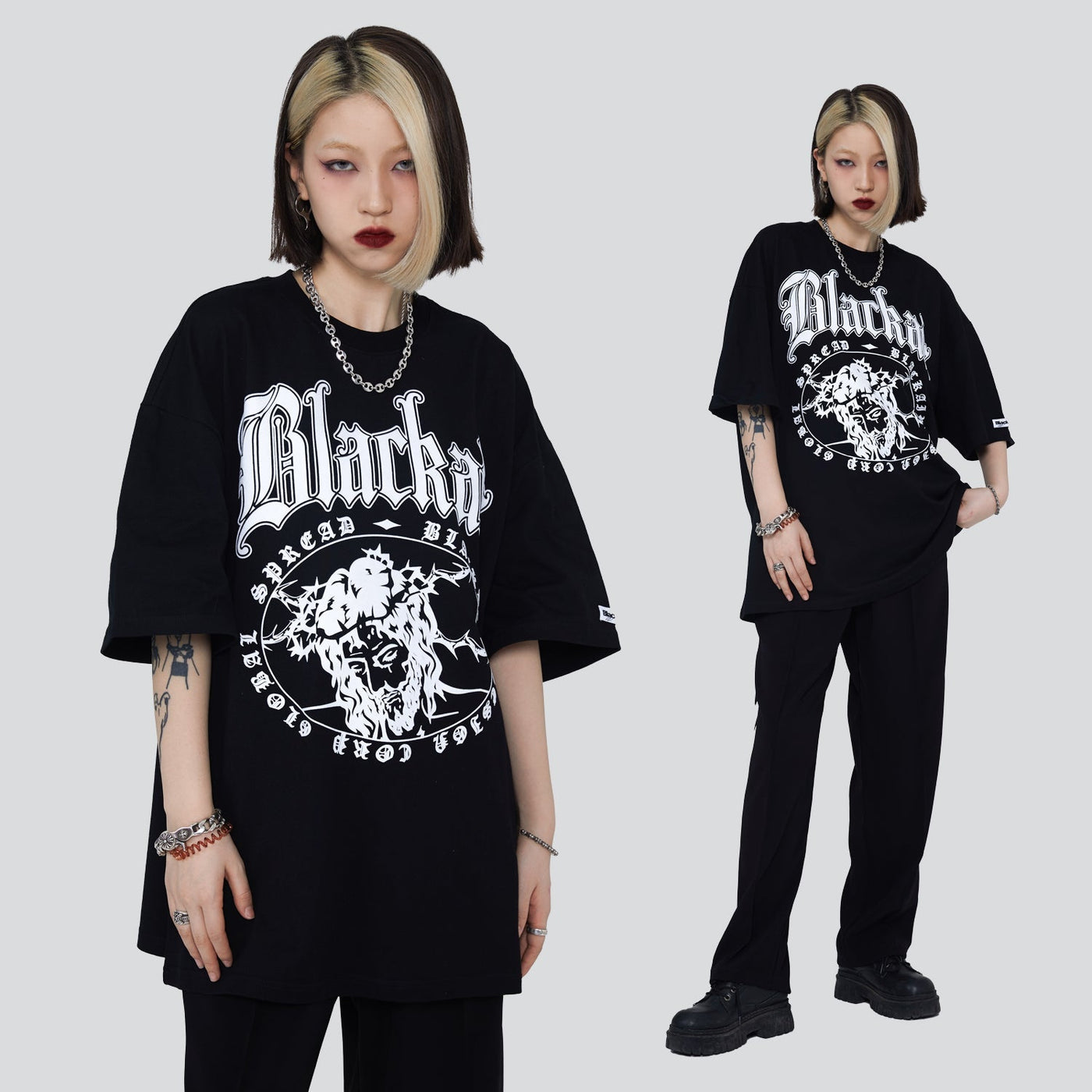 Calligraphy Drawing T-Shirt Korean Street Fashion T-Shirt By Made Extreme Shop Online at OH Vault