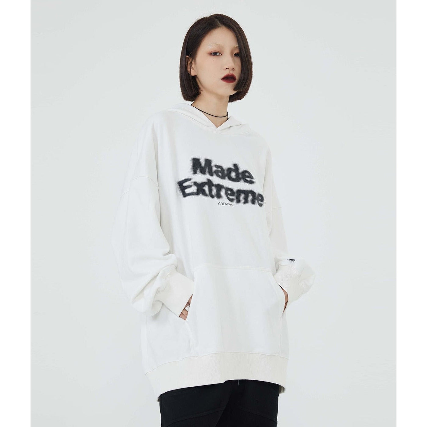 Smoke Effect Logo Hoodie Korean Street Fashion Hoodie By Made Extreme Shop Online at OH Vault