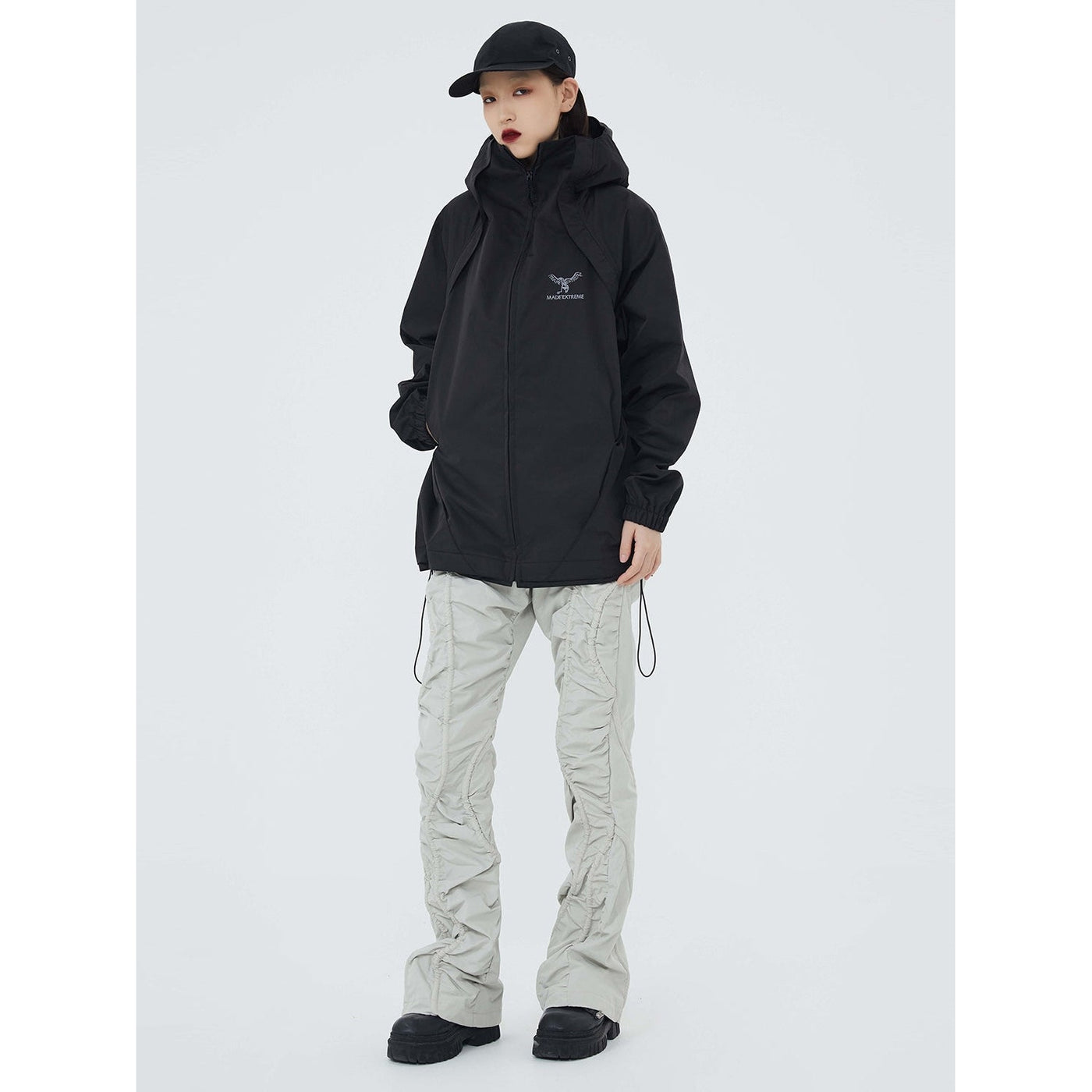 Zipper Closed Neck WindbreakerJacket Korean Street Fashion Jacket By Made Extreme Shop Online at OH Vault