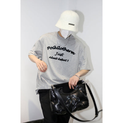 Cursive Logo T-Shirt Korean Street Fashion T-Shirt By Poikilotherm Shop Online at OH Vault